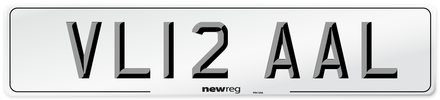 VL12 AAL Number Plate from New Reg
